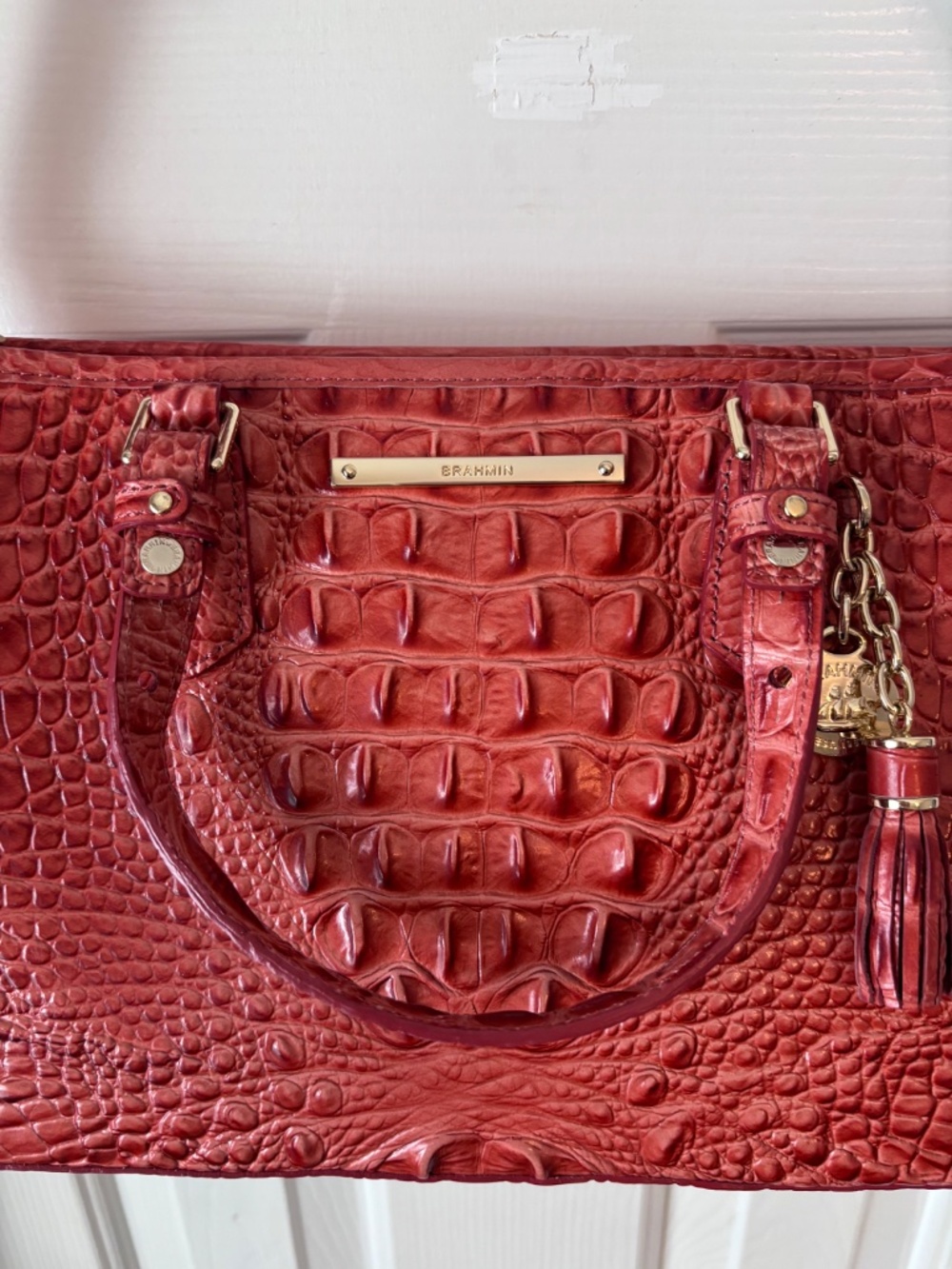 EUC Brahmin Melbourne Satchel and Matching Wallet in Beautiful Pecan - Picture 5 of 16